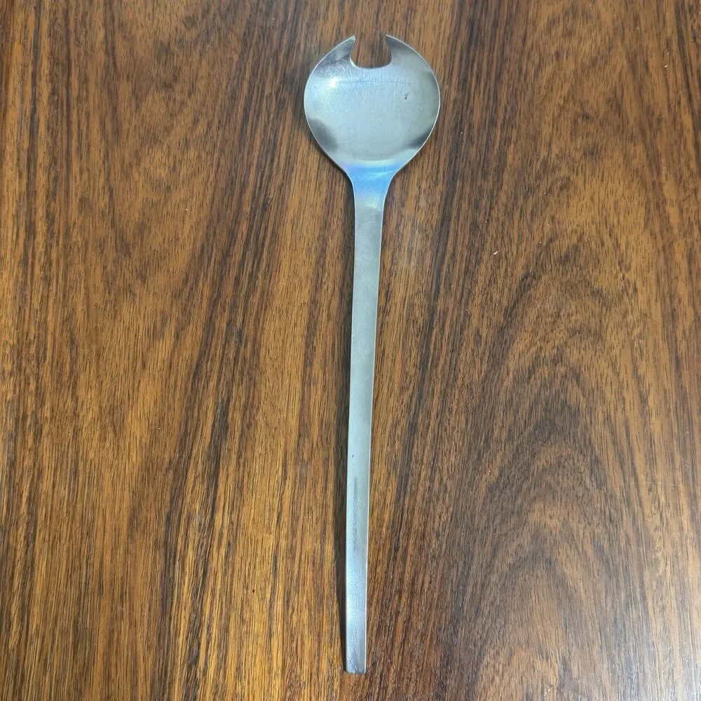 Vintage MCM Japan Stainless Steel Salad Serving Fork Replacement Piece 11”